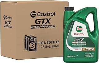 GTX High Mileage 20W-50 Synthetic Blend Motor Oil, 5 Quarts, Pack of 3