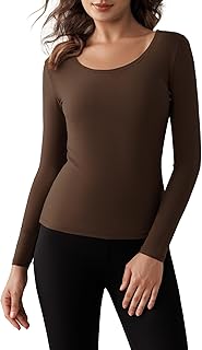 Women Long Sleeve Thermal Shirt Fleece Lined Undershirt Ultra Soft Base Layer Tops for Women Cold Weather