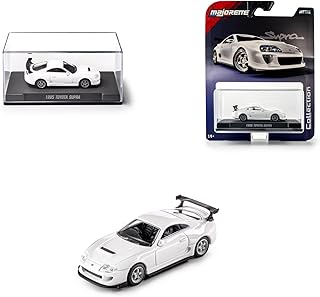 Jada Majorette Collection – 1995 Toyota Supra 1:64 Die-Cast Model Car with Rubber Tires & Display Case, for Collectors & Adults