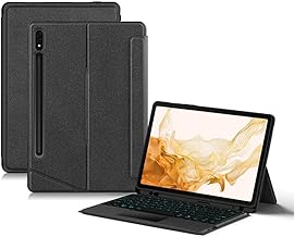 Keyboard Case for Samsung Galaxy Tab S7/ Tab S8 11inch with Touchpad, Smart 7 Colors backlits, Magnetic Detachable BT Keyboard Case with S-Pen Holder