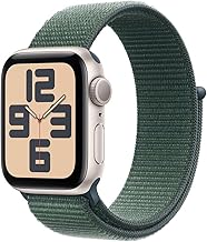 Apple Watch SE 2nd Gen (GPS, 40mm) - Starlight Case with Lake Green Sport Loop Band (Renewed)