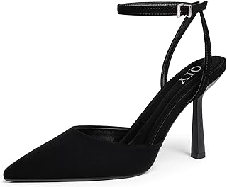 Closed Toe Ankle Strap Heels Women Pumps Pointed Toe Heeled Sandals for Women Stiletto Wedding Dress Shoes