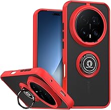 Case for Honor Magic 8 Pro,Magnetic Ring Car Stand Silicone Translucent Matte Drop Protection Cover,Red