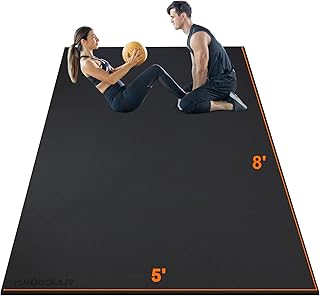 Large Exercise Mat 8'x5'|12'x6'|6'x4'|6'x2' Workout Mat for Home Gym Mats Exercise Heavy Duty Gym Flooring Fitness Mat Large Yoga Mat Cardio Mat for Weightlifting, Jump Rope, MMA, Shoe-Friendly