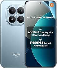 Redmi Note 15 Pro+ Plus 5G Ai (Compatible with Tmobile Mint Tello & Global) (512GB + 12GB) NFC 6.83" 120Hz 200MP Ultra Camera Model 2510ERA8BG Unlocked Dual Sim Liberado (Glacier Blue)