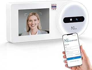 NGTeco Time Clock Cloud-Based, TC5 Face Recognition Time Clocks for Employees Small Business, 2.4G WiFi Remote Control Clock in and Out Machine with Software & iOS/Android App, No Monthly Fee