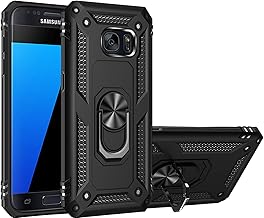 for Samsung Galaxy S7 Case, Dual Layer Protective Heavy Duty Armor Rugged for Galaxy S7 [Military-Grade] Protective，Magnetic Kickstand Car Holder Phone Case Black