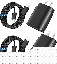 Super Fast Charger Type C, 25W USB C Wall Charger Fast Charging for Samsung Galaxy S26 Ultra/S26/S26+/S25 Ultra/S25/24 Ultra/S24/S23 Ultra/S22 Ultra with 10FT Long Android Type C Charger Cable 2Pack