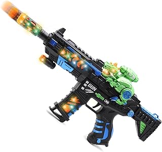 DaoDaoZhu Dinosaur Light Up Toy Gun with Sound Effects, Noise-Making Gun Toys for Kids Indoor/Outdoor Play & Halloween Costume, Christmas Birthday Dinosaur Gifts for 3 4 5 6 7 Year Old Boys Toddlers