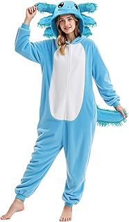 Gorkonpy Axolotl Costume Adult Women Animal Onesie Pajamas Halloween Party Dress Up