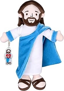 Jesus Plush, Religious Plush Doll with Blue Robe, Perfect for Christmas, Easter and Baptism Gifts