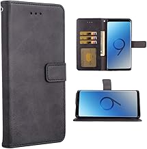 Phone Case for Samsung Galaxy S9 Folio Flip Wallet Case,PU Leather Credit Card Holder Slots Full Body Protection Kickstand Protective Phone Cover for Glaxay S 9 Edge Galazy 9S GS9 Men Black