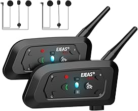 Novamente V6 Pro+ Motorcycle Helmet Bluetooth Intercom Headset, Up to 6 Riders 2-Way IP65 Waterproof Wireless Motorbike Communication System for Dirt Bike/ATV/Off Road, 2Packs