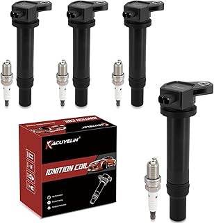UF499 Ignition Coil Pack and Iridium Spark Plugs Set of 4 Compatible with 2006 2007 2008 2009 2010 2011 Dodge Attitude Kia Rio Rio5 Rondo Hyundai Accent 1.6L 2.4L L4 C1543