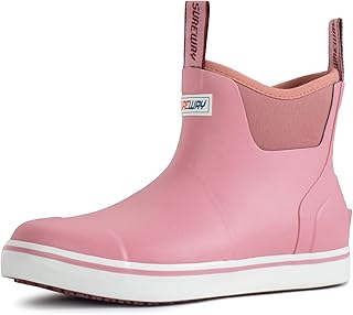 Women's Ankle Fishing Deck Boots for Women,Short Waterproof Neoprene Rubber Rain Boots,Lightweight Garden Work Shoes for Women,Upgraded Slip Resistant,Durable Comfortable