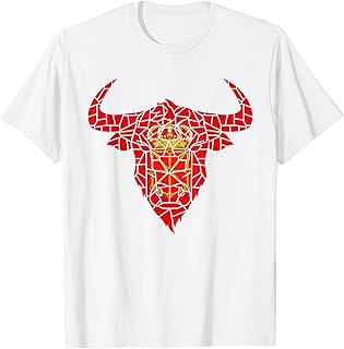 Bull Head Navarra Flag Mosaic St Fermin Viva San Fermín T-Shirt