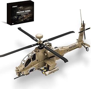AH-64 Military Helicopter Building Set, Compatible with Lego Military Army Airplane, fo Adults as Gifts