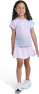 Girls 2-Piece Box T-Shirt & Faux Wrap Skort Set