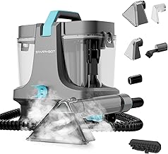 Starrybot Portable Carpet Cleaner Machine with Steam and Heating Techology,18Kpa Powerful Suction with Versatile Tools for Pets, Couch,Spot Cleaner for Stairs/Furniture/Rug(Gray)(AC0205)