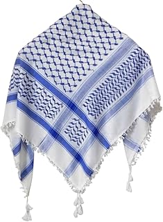 Palestine Keffiyeh Shemagh Unisex Scarf 48x48 Cotton Arafat Hatta Arab Style Scarf With Long Tassle