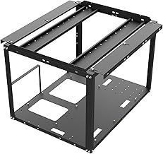 Open Air Mining Rig – Stackable Computer Frame Case, Heavy-Duty Rack Stand with Strong Alloy Structure and Enhanced Heat Dissipation | Ideal for Crypto Currency Coin Farm Office Desk Use