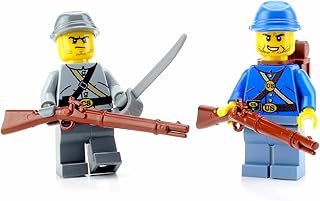 1.6 Inches Tall Union and Confederate Soldiers Custom Minifigure | Printed in The USA | Genuine Military Minifig | Great Gift for Ages 10+ to Adult AFOL
