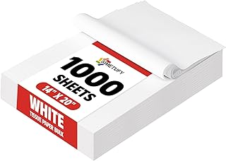 Simetufy 1000 Sheets White Tissue Paper Bulk, 14x 20 Packing Paper for Moving Gift Wrapping Wedding Birthdays Holidays Crafts & Decor