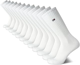 Mens Crew Socks - 12 Pack Cotton Blend Cushioned Athletic Performance Crew Length Running Socks for Men