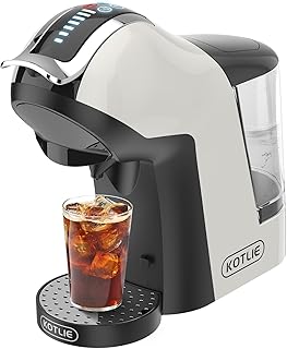 Single Cup Coffee Maker, Multi Capsule Machine Compatible With Various Capsule Types, 4 Temperature Settings, 7 Water Volume Levels,19 Bar(Glossy White)