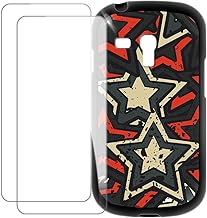 Compatible with Samsung Galaxy S3 Mini i8190 Case Colorful Custom Cover with 2 Pack Tempered Glass Screen Protectors - Shockproof Scratch-Resistant (Star)