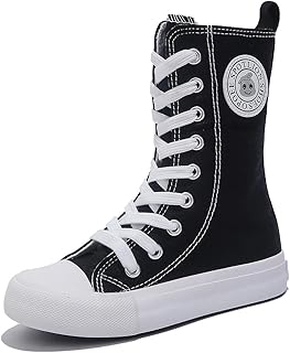 Knee high Shoes for Girls Boys and Girls High Top Children's Canvas Shoes Fashion Street Dance White Campus Shoes Outdoor Leisure Sneakers Shoes Kids high Tops