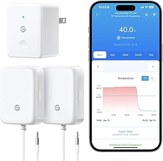 GoveeLife WiFi Refrigerator Thermometer with Alarm, Wireless Digital Freezer Temperature Gauge with App, 2 Years Free Data Export, for Home Kitchen Fridge Hot Tub 2 Pack(Only Support 2.4G Wi-Fi)