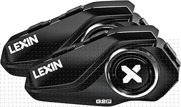 LEXIN G2P Motorcycle Helmet Bluetooth Headset, Group Intercom Communication Systems, FM Radio/ 6 Shells/Universal Pairing/Private Talk/Noise Cancellation, Fit for Snowmobile/ATV, 2 Pack