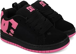 Girl's Court Graffik Shoe, Black/Pink, 6 M M US Big Kid