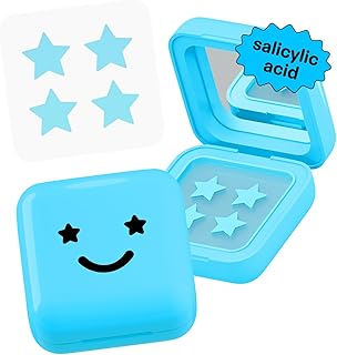Starface Hydro-Star Salicylic Acid Patches + Big Blue Compact, Helps Unclog Pores and Shrink Spots, Absorb Fluid and Reduce Redness, Hydrocolloid, Vegan and Cruelty-Free Skincare (32 Count)