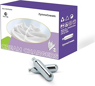 8g Cream Charger Cartridges 10 Pack – Nitrous Oxide Replacement Chargers Compatible with Standard Cream Dispensers – Stainless Steel Charger Bulbs