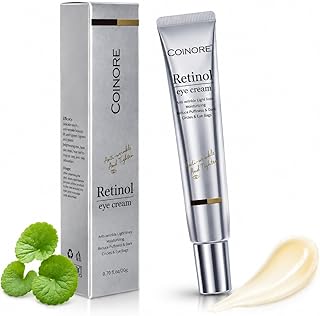 Retinol Under Eye Cream - Anti Aging Eye Cream for Dark Circles, Puffiness, Wrinkles, Reduces Eye Bags, Fine Lines & Crow’s Feet for Women & Men, 0.7 Fl Oz