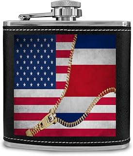 Costa Rica flag zipper America flag Hip Flask Portable Stainless Steel Wine Flask Drink Alcohol Bottle 6 oz Party outdoor Camping Durable Leather Covered