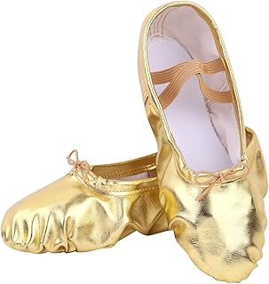 Ballet Dance Shoes Split-Sole Slipper Flats Ballet Dance PU Leather Shoes for Toddler Girl Kid Women