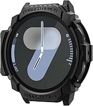 Spigen Rugged Armor Designed for Samsung Galaxy Watch 7 44mm Case Durable TPU Cover (2024) - Matte Black