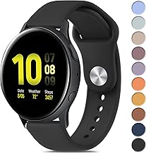 Bands Compatible with Samsung Galaxy Watch Active 2 Band 40mm 44mm, Galaxy Watch Active Bands 42mm, 20mm Soft Silicone Sport Replacement Strap for Galaxy Watch Active 2 Women Men