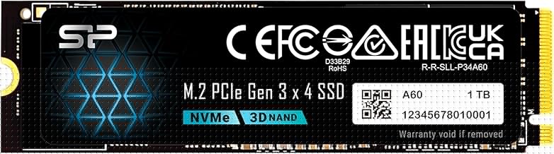 Silicon Power 1TB - NVMe M.2 PCIe Gen3x4 2280 SSD (SP001TBP34A60M28)