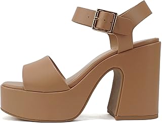 Launch ~ Women Open Toe Ankle Strap Platform Chunky High Heeled Sandal