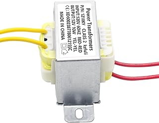 12V/10W AC/AC Power Transformer, Input 120V/60HZ Single-Phase Transformer, Applicable to Motorhome Electric Fireplace, Instrument, Small Power K-001, LED Light Strip, Lndustrial Control, etc.