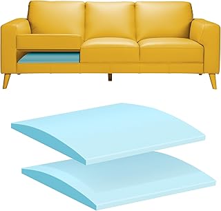 RA RUNNING ALIEN Couch Cushion Support for Sagging Seat,20"X20"X2" High Density Foam Sofa Cushion,Arched Furniture Seat Under Cushion Sag Repair for Loveseat,Blue Set of 2