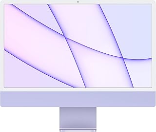 2021 Apple iMac with Apple M1 Chip with 8-core CPU (24-inch, 8GB RAM, 256GB SSD Storage) (QWERTY English) Purple (Renewed)