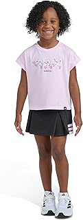 girls 2-Piece Short Sleeve Box Tee & Pleated Skort Set