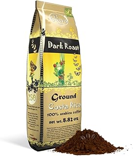 Costa Rican Coffee Dark Roast Ground (8.8oz) - 100% Fresh Arabica Beans, Shade Grown & Locally Sourced - Costa Rican Souvenirs, Perfect Coffee Lover Gift