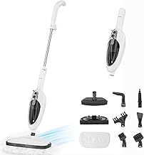 Steam Mop 10-in-1 Convenient Detachable Steam Cleaner, White Multifunctional Cleaning Machine Floor Steamer with 3 Microfiber Mop Pads