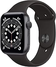 Apple Watch Series 6 (GPS, 44mm) - Space Gray Aluminum Case with Black Sport Band (Renewed)